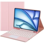 Touch Keyboard Case for iPad Air 11-inch M3 2025 / M2 2024, iPad Air 5th 2022 / 4th Generation 2020 10.9 Inch with Pencil Holder - Magnetically Detachable Touch Bluetooth Keyboard