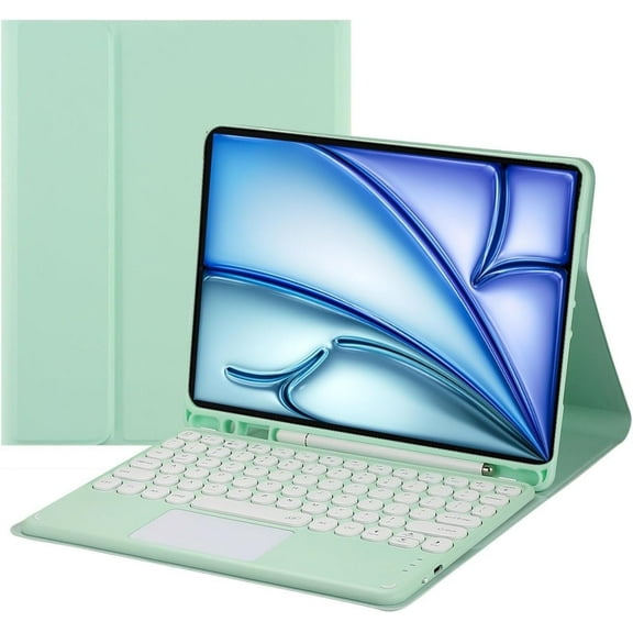 Touch Keyboard Case for iPad Air 11-inch M3 (2025) / M2 (2024), iPad Air 5th (2022) / 4th Generation (2020) 10.9 Inch with Pencil Holder - Magnetically Detachable Touch Bluetooth Keyboard