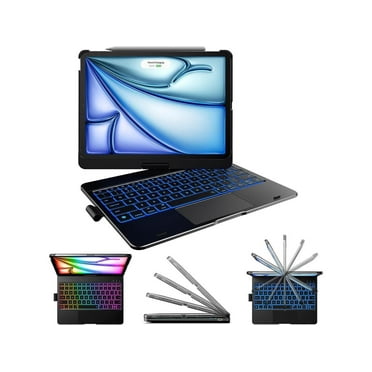 Touch Keyboard Case for iPad Air 11 inch (M3) 2025 (M2) 2024 & iPad Pro 11 4th/3rd/2nd/1st Gen & iPad Air 5th & 4th Gen 10.9 inch, Multi-Touch Trackpad & Backlight & 360° Rotatable