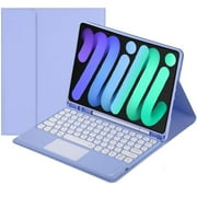 Touch Keyboard Case for iPad Mini 7 A17 Pro/Mini 6th Generation Case 8.3 inch 2024/2021 with Pencil Holder - Magnetically Detachable Touch Bluetooth Keyboard