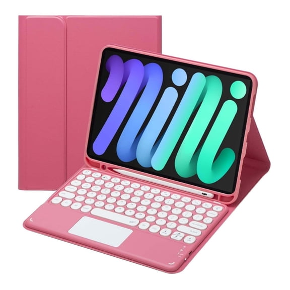 Touch Keyboard Case for iPad Mini 7 (A17 Pro)/Mini 6th Generation Case 8.3 inch (2024/2021) with Pencil Holder - Magnetically Detachable Touch Bluetooth Keyboard
