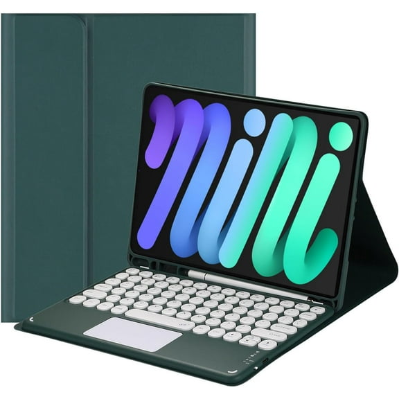 Touch Keyboard Case for iPad Mini 7 (A17 Pro)/Mini 6th Generation Case 8.3 inch (2024/2021) with Pencil Holder - Magnetically Detachable Touch Bluetooth Keyboard