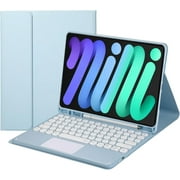 Touch Keyboard Case for iPad Mini 7 (A17 Pro)/Mini 6th Generation Case 8.3 inch (2024/2021) with Pencil Holder - Magnetically Detachable Touch Bluetooth Keyboard