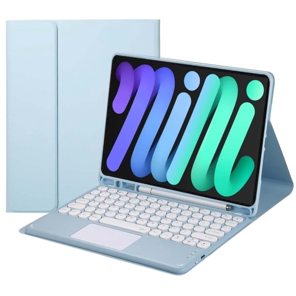 Touch Keyboard Case for iPad Mini 7 (A17 Pro)/Mini 6th Generation Case 8.3 inch (2024/2021) with Pencil Holder - Magnetically Detachable Touch Bluetooth Keyboard