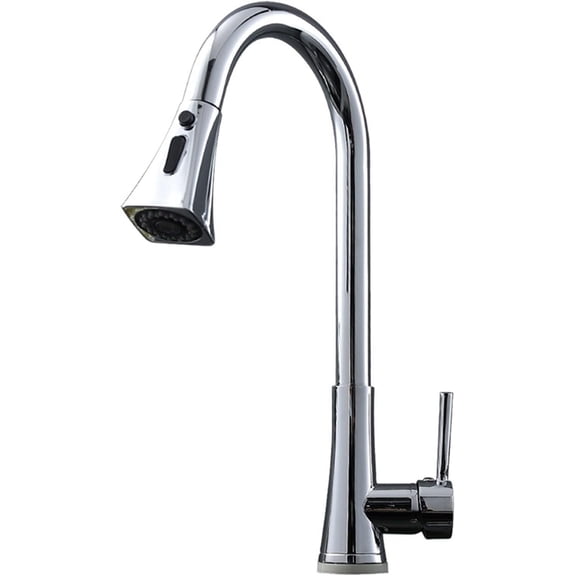 Touch on Kitchen Faucet, High Arc Pull Out Kitchen Sink Faucet, Brass Single Handle 1 Hole Kitchen Mixer Tap with Pull Down Sprayer, Double Outlet Mode, Electroplating