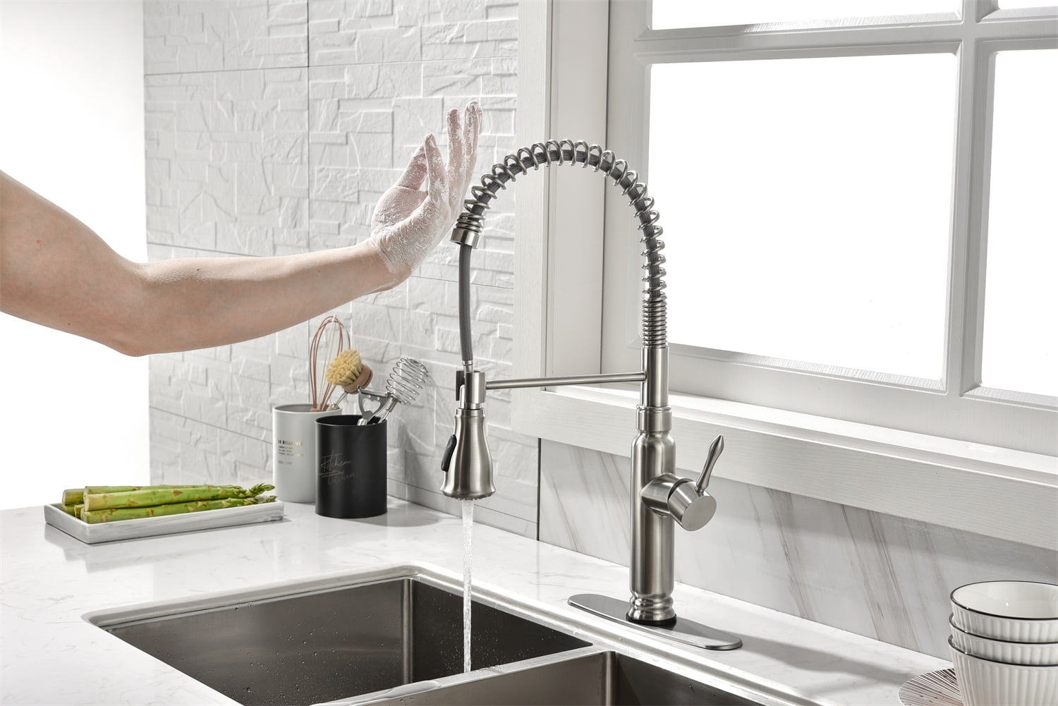 Grohe Concetto Semi Pro Single-Handle Kitchen Faucet, StarLight Chrome -  31492000, image size:1500x1001