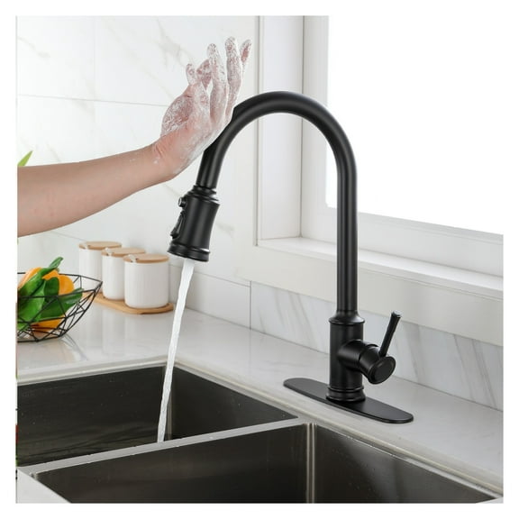 Touch Kitchen Faucet with Pull Down Sprayer, Single Handle Stainless Steel Faucet, 360° Swivel High Arc Faucet for Sink, Commercial Style Kitchen Sink Faucet