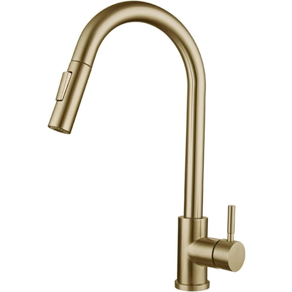 Touch Kitchen Faucet with Pull Down Sprayer, Single Handle 304 Stainless Steel Sensor Kitchen Sink Mixer Tap, 360 Degree Swivel Touch Activated Faucet,Gold