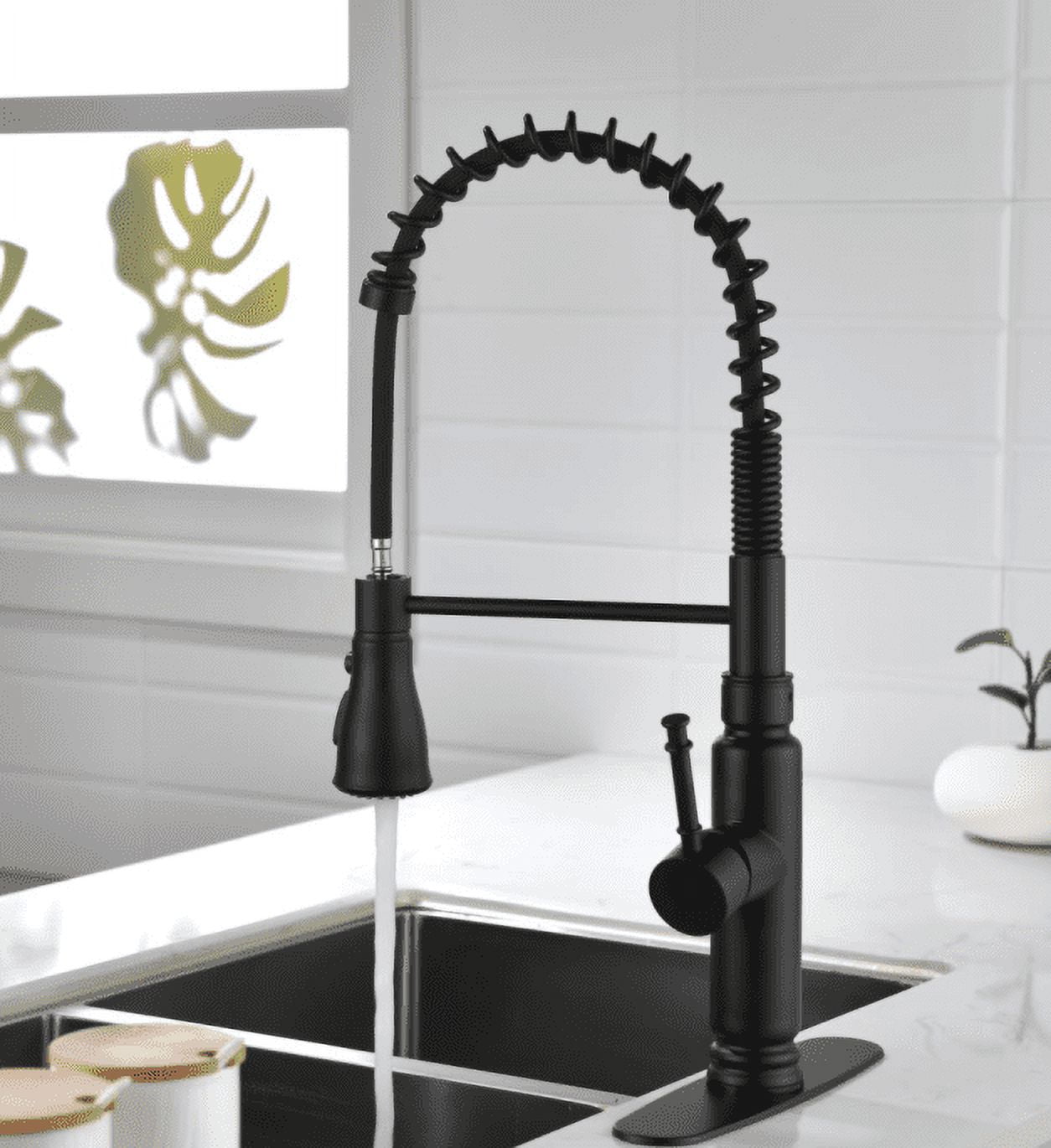 Matte Black Touch Kitchen Faucet with Pull Down Sprayer