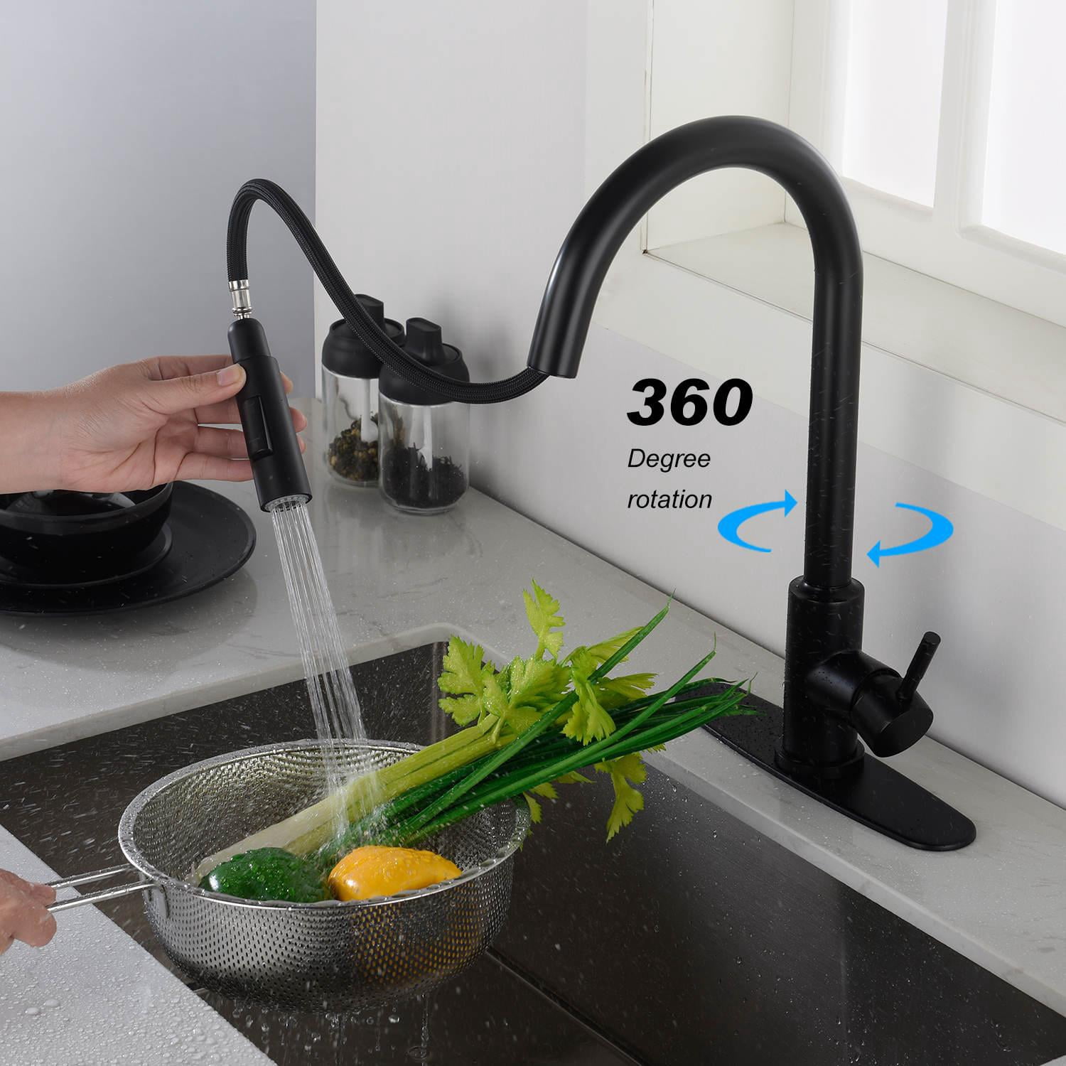 Touch Kitchen Faucets with Pull Down Sprayer Brass Single Handle ...
