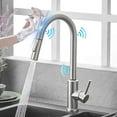 Touch Kitchen Sink Faucet Pull Out Sprayer Brushed Nickel Mixer Tap