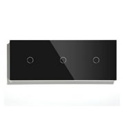 Touch Light Switch 3Gang Glass Panel Wall Touch Screen Sensor Switch 1Way White Black Gold Standard Backlight Switch ,Easy to Installation