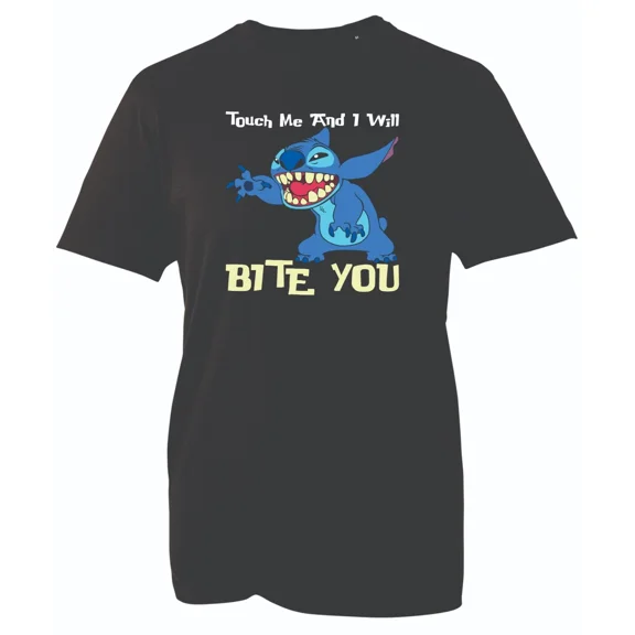Touch Me And I will Bite You T-Shirt Funny Cartoon Joke Meme Funny Saying Tops