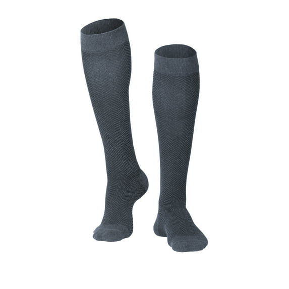 Touch Men's Compression Socks, Knee High, 15-20 mmHg, Charcoal, Medium