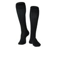 thumbnail image 1 of Touch Men's Knee High Compression Socks, 15-20 mmHg, Black Rib Pattern, Large, 1 of 3
