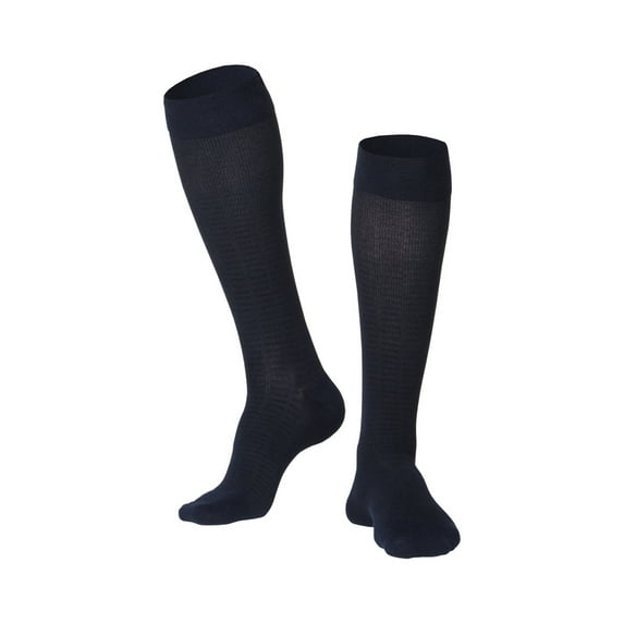 Touch Men's Knee High Compression Socks, 15-20 mmHg, Tan Checkered Pattern, Medium