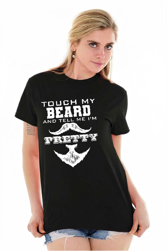 Touch My Beard Funny Mustache Beard Graphic Tee Shirt Apparel Style TopV70505,for unisex up to 5XL