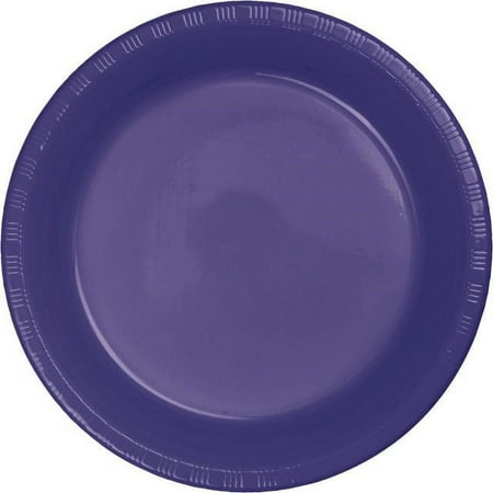 Touch of Color Plastic Banquet Plate, 10", Purple, 20 Ct