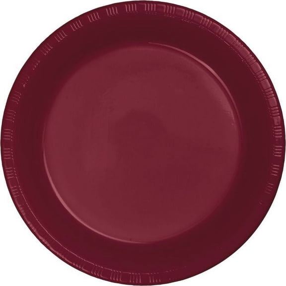 Touch of Color Banquet Plate, Plastic, Burgundy, 10" , 20 Ct