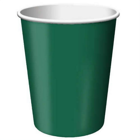 Touch Of Color Hunter Green 9 oz, Hot or Cold Paper Cups 24 Per Pack
