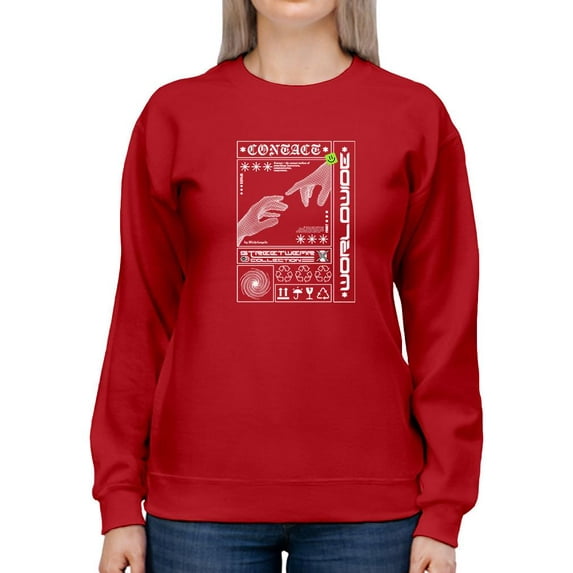 Touch Of Hands Techno Style Sweatshirt Women -Image by Shutterstock, Female XX-Large