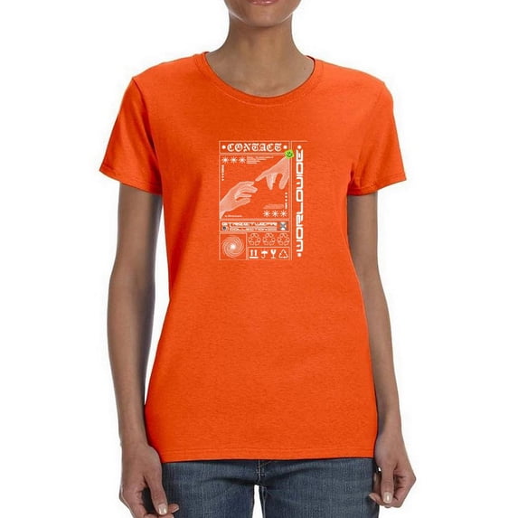 Touch Of Hands Techno Style T-Shirt Women -Image by Shutterstock, Female 4X-Large