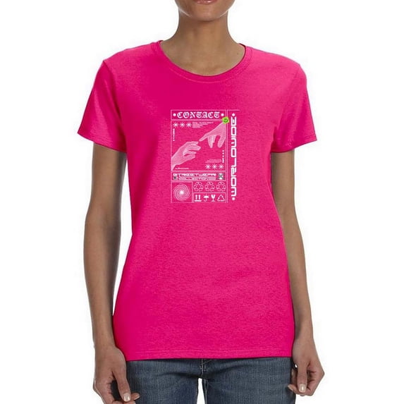 Touch Of Hands Techno Style T-Shirt Women -Image by Shutterstock, Female Medium