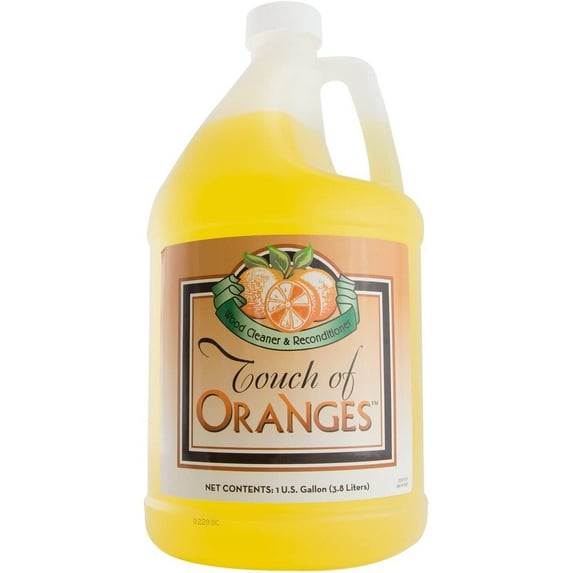 Touch Of Oranges Wood Cleaner and Polish Spray Real Orange Oil Luster Finish, Clean Kitchen Cabinets, Hardwood Floor and All Wood, Restorer, Conditioner - (1 Gallon)