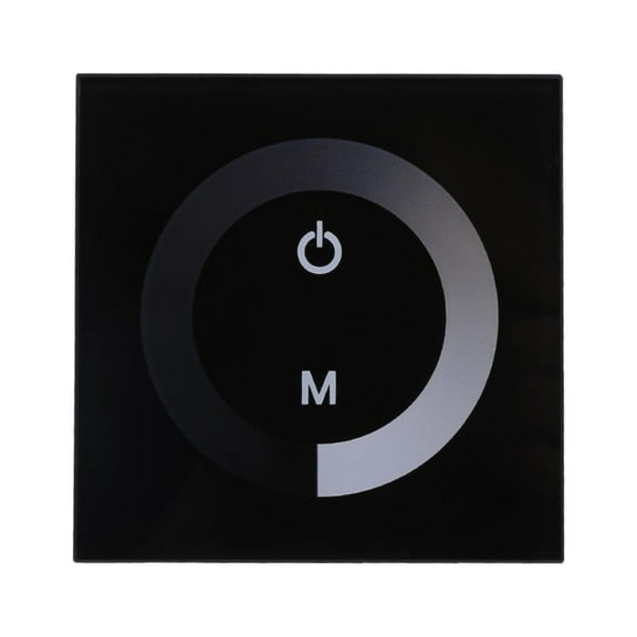 Touch Panel Dimmer Switch Controller,Wall-mounted Glass Touch Panel for LED Strip Lighting 12-24V Black