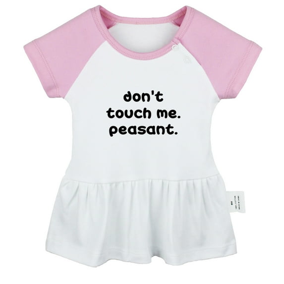 Don't Touch Me Peasant Funny Dresses For Baby, Newborn Babies Skirts, Infant Princess Dress, 0-24M Kids Graphic Clothes (Pink Raglan Dresses, 18-24 Months)