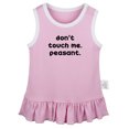 thumbnail image 1 of Don't Touch Me Peasant Funny Dresses For Baby, Newborn Babies Skirts, Infant Princess Dress, 0-24M Kids Graphic Clothes (Pink Sleeveless Dresses, 0-6 Months), 1 of 4