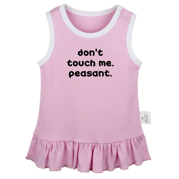 Don't Touch Me Peasant Funny Dresses For Baby, Newborn Babies Skirts, Infant Princess Dress, 0-24M Kids Graphic Clothes (Pink Sleeveless Dresses, 0-6 Months)