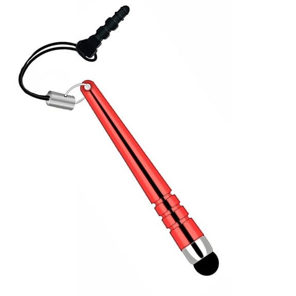 Touch Pen Red Stylus Aluminum Compact G1N for OnePlus 8 5G UW - Orbic Magic 5G - Razer Phone 2 - Samsung Galaxy XCover Pro View Tab S7 Plus 12.4 S6 S22 Ultra S21 Ultra S20 Ultra