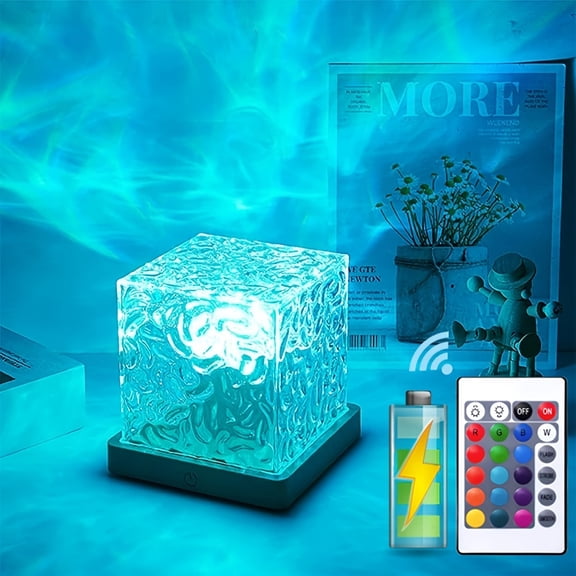 Touch & Remote Controlled RGB Aurora Crystal Lamp, 16 Colors Dimmable Night Light Projector, USB/Battery Powered, Northern Lights Atmosphere Light for Bedroom Party Valentine's Day Decor