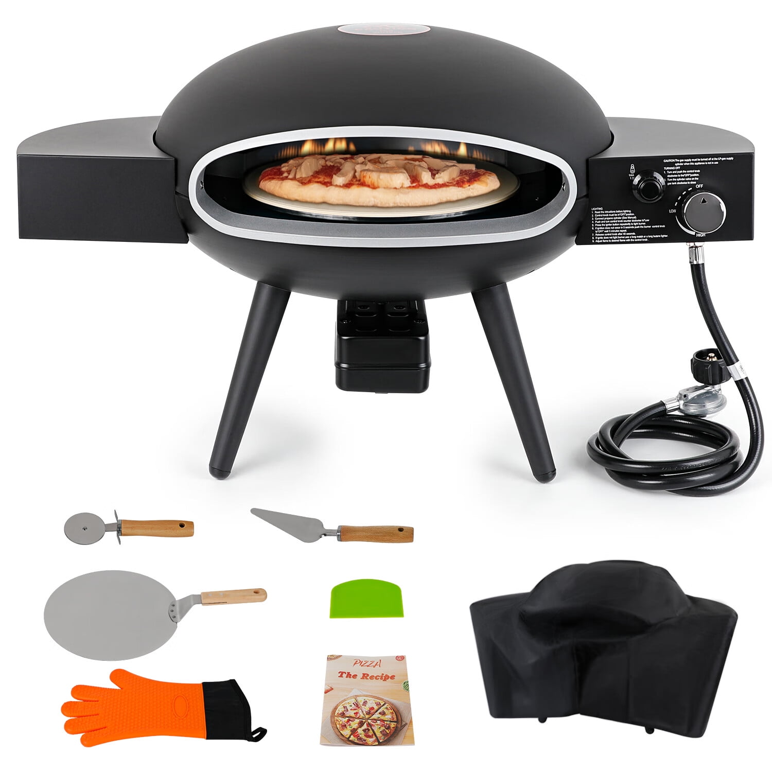 UDPATIO Outdoor Gas Pizza Oven Propane, Rotating Pizza Grill Oven Pizza  Maker with 12 Pizza stone, Portable Pizza Ovens for Outside with Rotary