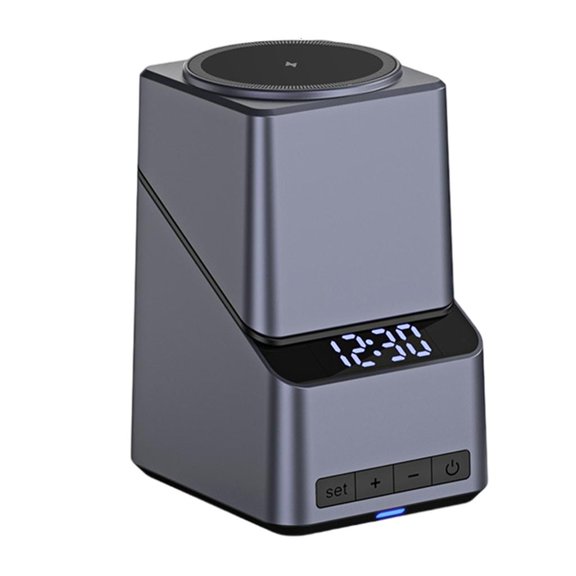 Touch Rotation Charging Hub 15W For Cellphone Earphone Watch Builtin LED Digital Clock