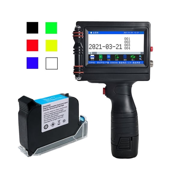 Touch Screen 12.7mm Thermal T Printer Barcode QR Code Logo To Lot Number Smart Handheld Inkjet Printer ,Crisp Output