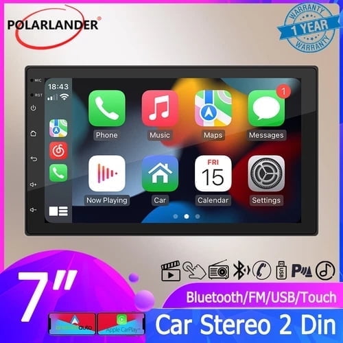 Touch Screen 2 DIN 7 Inch Stereo Receiver USB Car Stereo Radio TF FM AUX MP5 Player Bluetooth Mirror Link Carplay