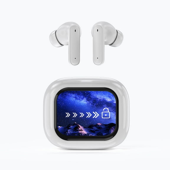 Touch Screen Bluetooth Earbuds - 1.96x2.36in Wireless 5.4 Headphones, Smart Case With Display, Noise Cancelling For Clear Calls, 5 Music Modes For Gym And Office, Long Battery Life