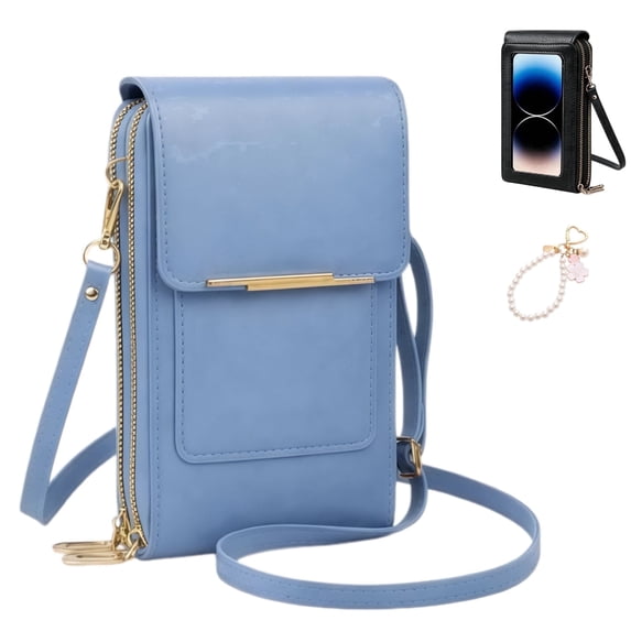 Touch Screen Crossbody Cell Phone Purse Anti theft Leather Bag Touchscreen Phone Crossbody Bag for Women Daily Travel Trendy Purses Touchscreen Shoulder Bag