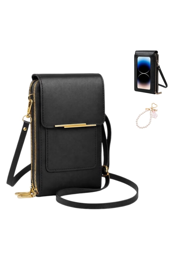 Touch Screen Crossbody Cell Phone Purse Anti theft Leather Bag Touchscreen Phone Crossbody Bag for Women Daily Travel Trendy Purses Touchscreen Shoulder Bag