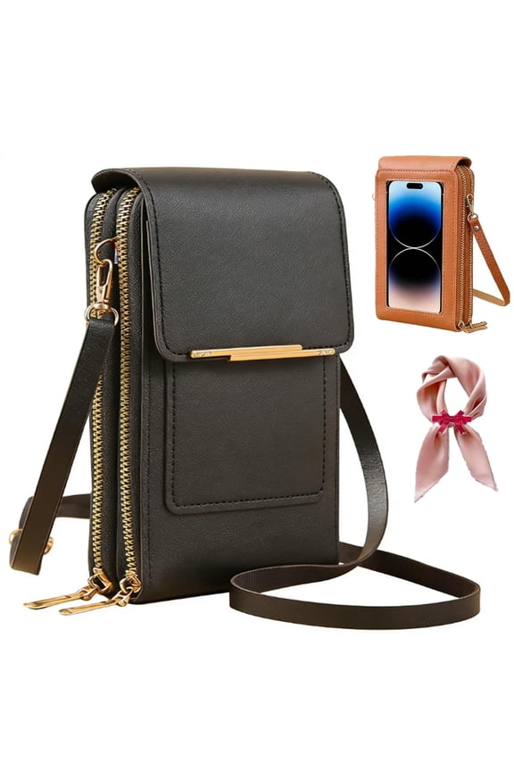Touch Screen Crossbody Phone Purse, 2026 Small Touchscreen Phone Crossbody Bag for Women,Anti-Theft Leather Messenger Bag Rfid Block Mobile Phone Purse
