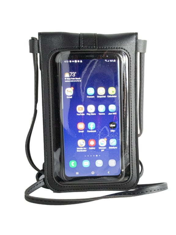 Touch Screen Crossbody Women Cell Phone Purse - Cross Body With Shoulder Strap Bag - RFID Wallet Keeps Cash, Credit Cards, Phone Screens Safe - Black
