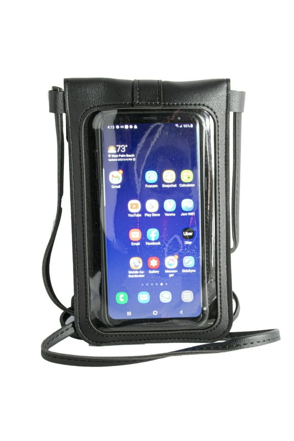 Touch Screen Crossbody Women Cell Phone Purse - Cross Body With Shoulder Strap Bag - RFID Wallet Keeps Cash, Credit Cards, Phone Screens Safe - Black