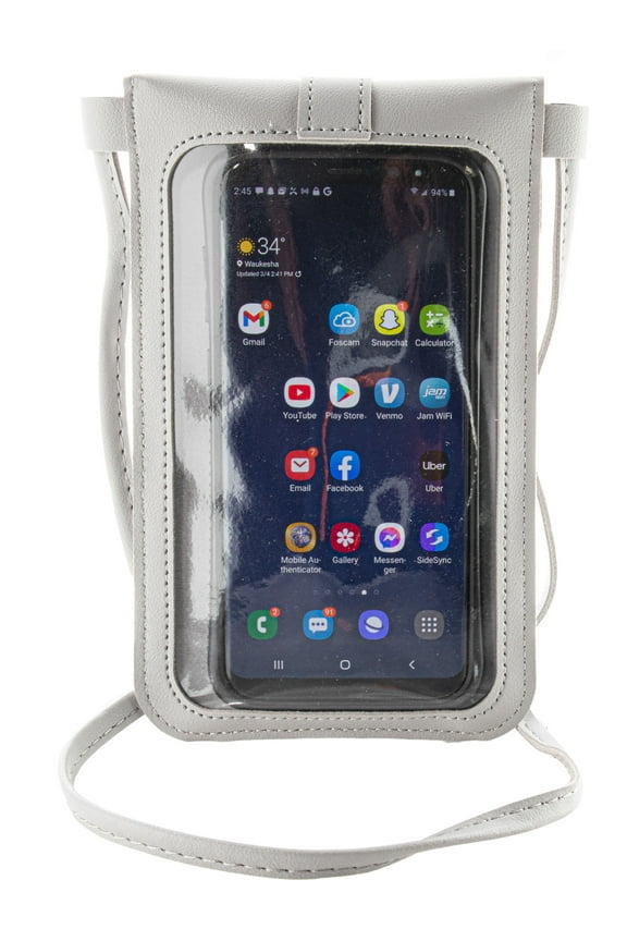 Touch Screen Crossbody Women Cell Phone Purse - Cross Body With Shoulder Strap Bag - RFID Wallet Keeps Cash, Credit Cards, Phone Screens Safe - Gray