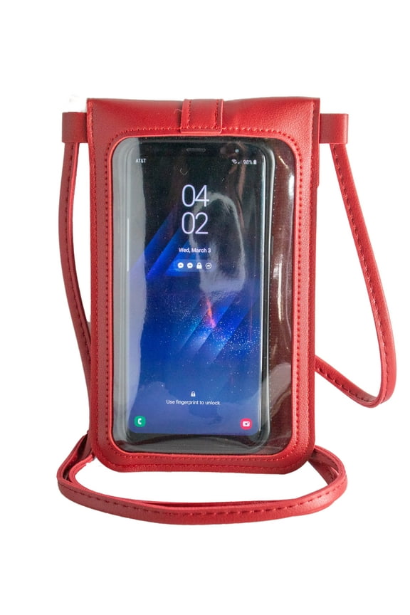 Touch Screen Crossbody Women Cell Phone Purse - Cross Body With Shoulder Strap Bag - RFID Wallet Keeps Cash, Credit Cards, Phone Screens Safe - Red