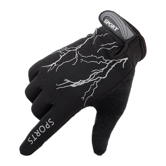 Touch Screen Cycling Gloves Shock Absorbing Padded Bike Gloves Non-Slip Breathable Full Finger Sports Gloves for Biking Running Climbing Black S