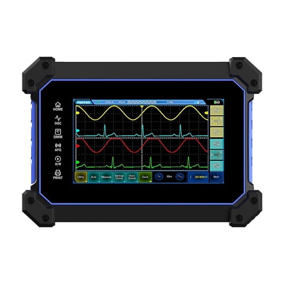 Touch Screen Digital Oscilloscope 2 Channels 110Mhz Hanheld Osciloscopio + Signal Source +Multimeter ,Professional Designed