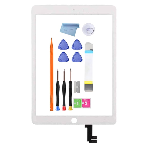 Touch Screen Digitizer Replacement for iPad Air 2 (2nd Gen) A1566 / A1567 with Adhesive & Tool Kit ( White)