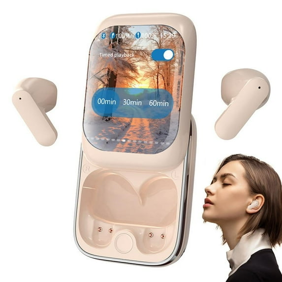 Touch Screen Earbuds Smart Earbuds in-Ear Headphones Slider Earphones Cordless Earbuds Full Color Touchscreen Ear Buds in-Ear Earphones Noise Cancelling delightful